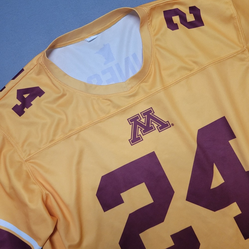 Minnesota Golden Gophers Football Jersey XL Gold Maroon Number 24 NCAA Fan Gear